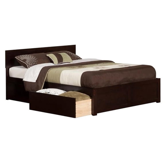 Leo & Lacey Urban King Storage Platform Bed in Espresso