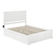 thumbnail image 1 of Leo & Lacey Urban Traditional Hardwood Storage Platform Bed, Queen, White, 1 of 6