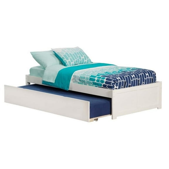 Leo & Lacey Urban Traditional Hardwood Storage Platform Bed, Twin, White