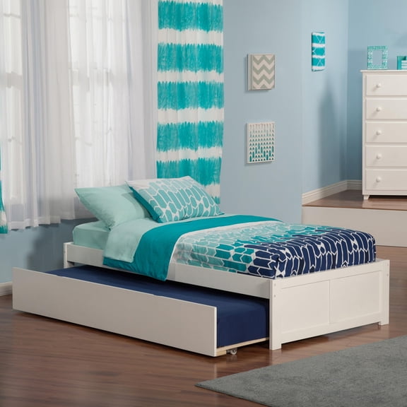 Leo & Lacey Urban Traditional Hardwood Storage Platform Bed, Twin, White