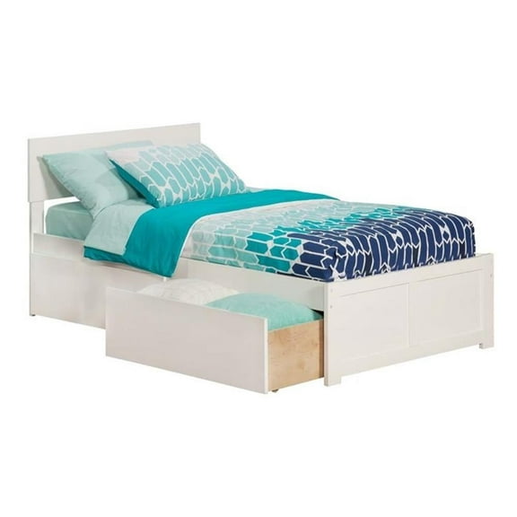 Leo & Lacey Urban Twin Storage Platform Bed in White