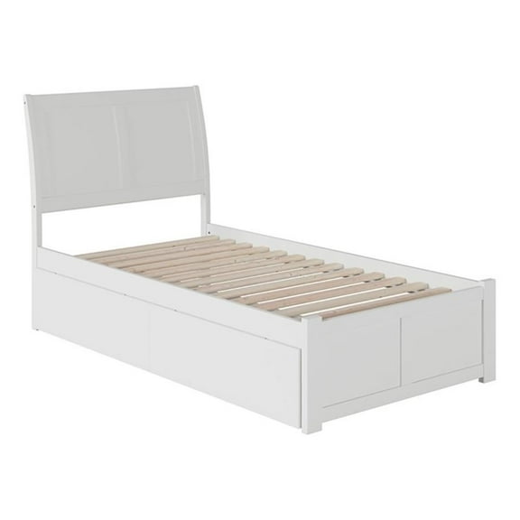 Leo & Lacey Urban Twin Storage Platform Bed in White