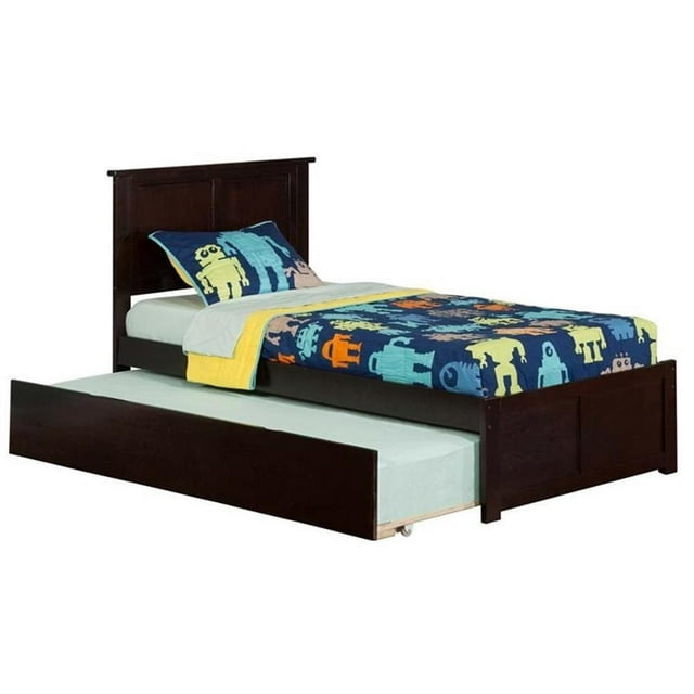 Leo & Lacey Urban Twin Trundle Platform Bed in Espresso