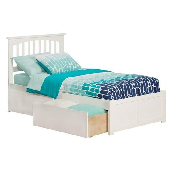 Leo & Lacey Urban Twin XL Storage Platform Bed in White