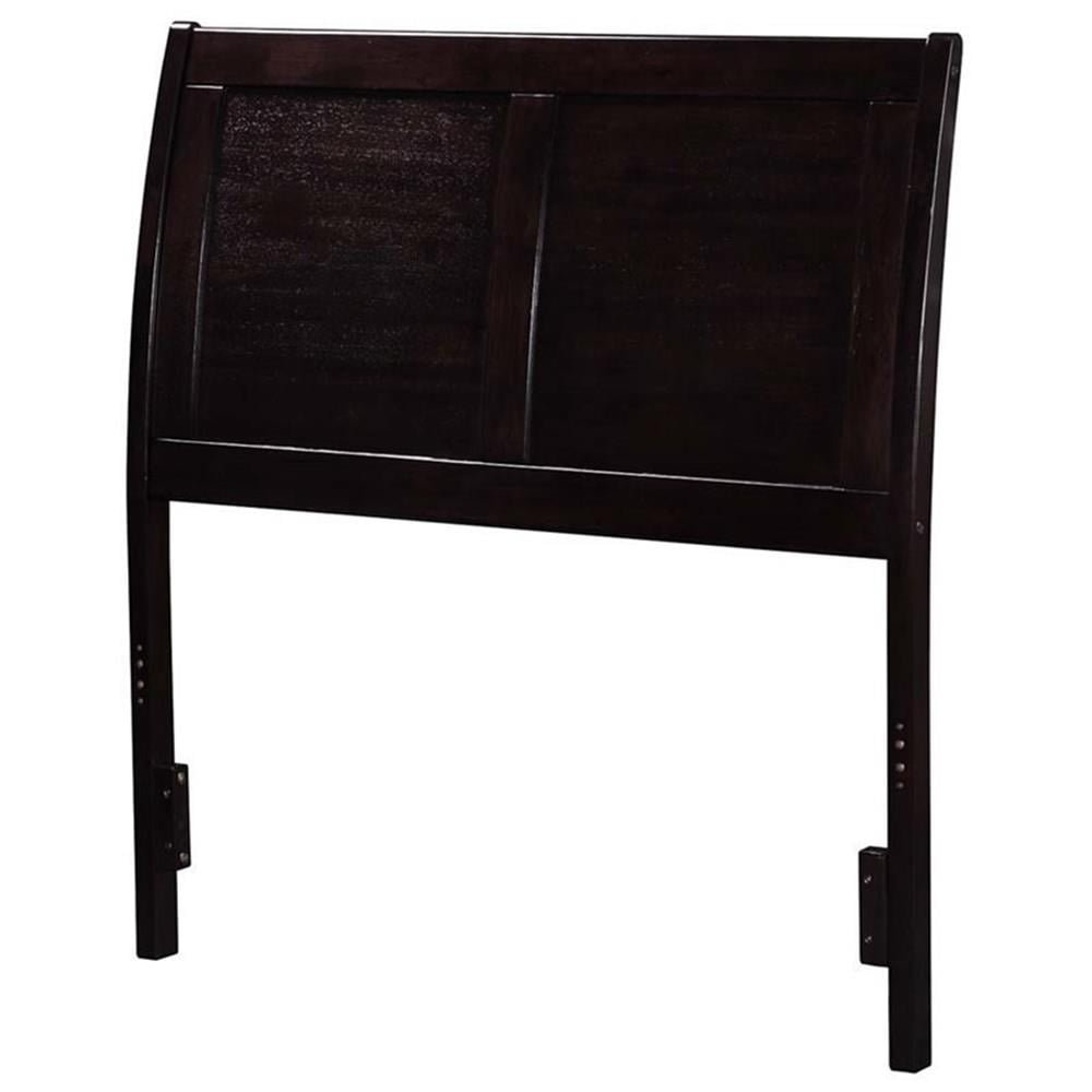 Leo & Lacey Contemporary Twin Sleigh Wood Headboard in Espresso