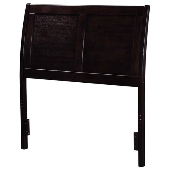 Leo & Lacey Contemporary Twin Sleigh Wood Headboard in Espresso