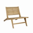 thumbnail image 1 of Leo Mid-Century Modern Wood Armless Outdoor Patio Chair, Natural, 1 of 10