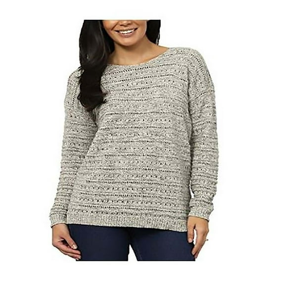 Leo & Nicole Ladies' Pointelle Sweater, OPUS GREY, XXL New with box/tags