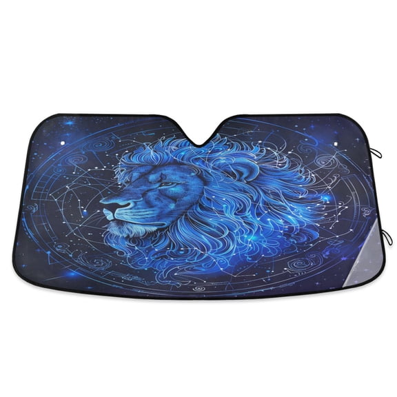Leo Of Zodiac Car Windshield Sun Shade Foldable Car Front Window Visor Heat and UV Protection 53x23.5