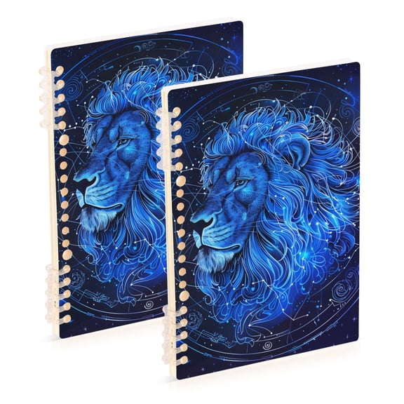 Leo Of Zodiac Notebooks 2 Pcs 1-subject Journal 60 Sheets A5 College Ruled Paper Detachable Ring 8.3"x5.7"