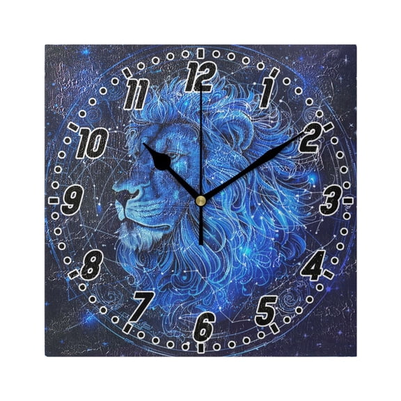 Leo Of Zodiac Wall Clock Battery Operated Silent Non-Ticking Bedroom Office Kitchen Home School Decor 7.8"(Black)