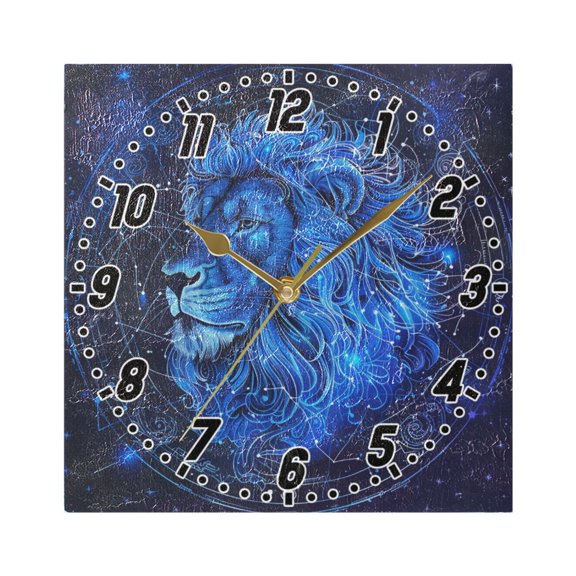 Leo Of Zodiac Wall Clock Battery Operated Silent Non-Ticking Bedroom Office Kitchen Home School Decor 7.8"(Gold)