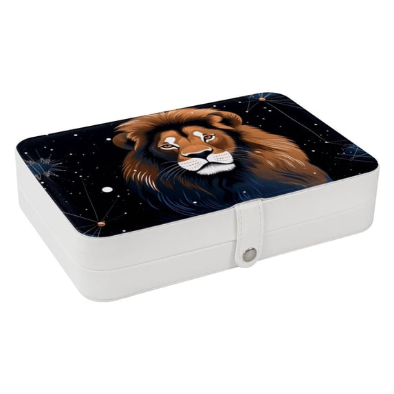 Leo PU Leather Jewelry Box with Removable Compartment and Necklace Organizer Display Case - Portable