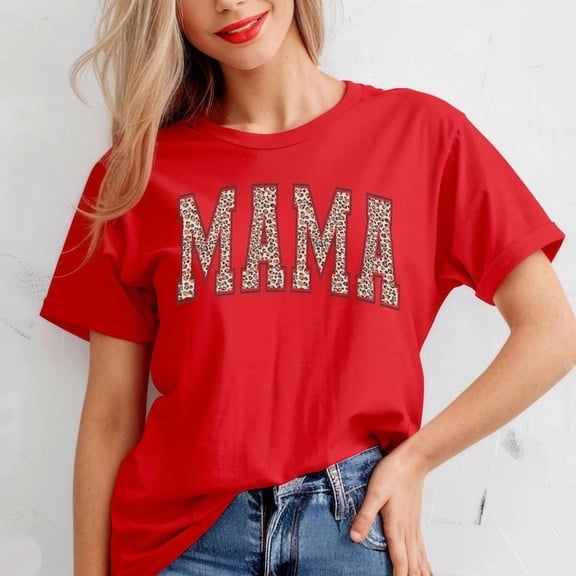 Leo.Pard Mama Shirt, Mothers Day Gift, Mom Shirt, Retro Mama Shirt, Gift Mom, Mama Shirt, Leo.Pard Mama T-Shirt RED Unisex S-5XL Hot Trending Shirt, Vintage Birthday Gift