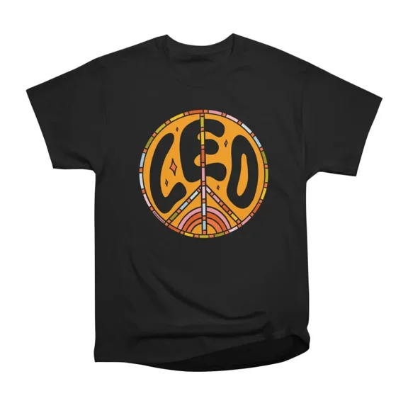 Leo Peace Sign T-Shirt Tee Gift For Him Merch For Her Apparel For Friend