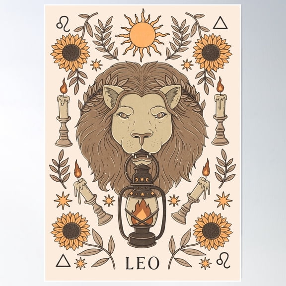 Leo Poster Wall Art, Modern Wall Decor For Living Room Bedroom, 8x12 UNFRAMED