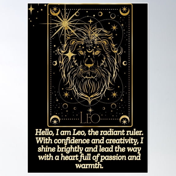 Leo Poster Wall Art, Modern Wall Decor For Living Room Bedroom, 8x12 UNFRAMED