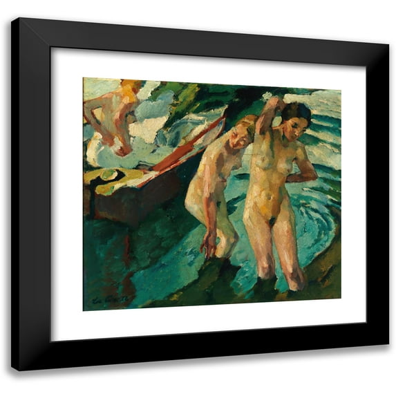 Leo Putz 22x20 Black Modern Framed Museum Art Print Titled - Bathers (1922)