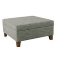thumbnail image 1 of Leo Square Storage Ottoman, Textured Slate Gray, Dark Brown, 32 Inch, 1 of 3
