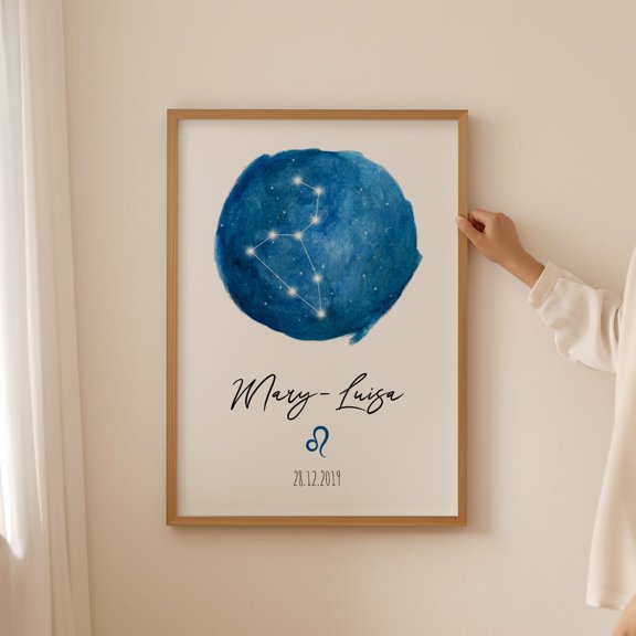 Leo Star Map Wall Art Astrology Home Decor Unframed Paper Print