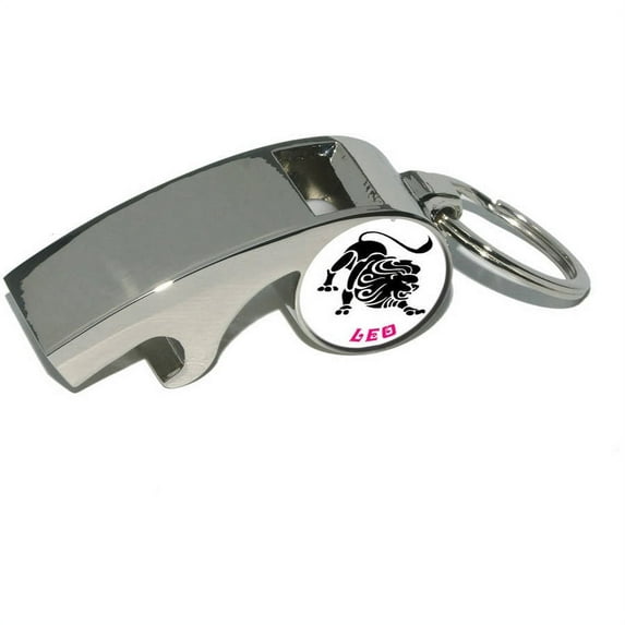 Leo The Lion Zodiac Horoscope, Plated Metal Whistle Bottle Opener Keychain Key Ring