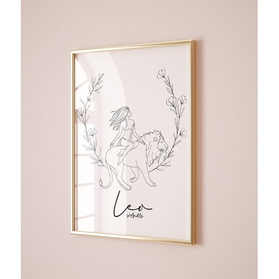 Leo Wall Art Sign Zodiac Birthday Star Astrology Poster, Unframed Poster Size 12x18