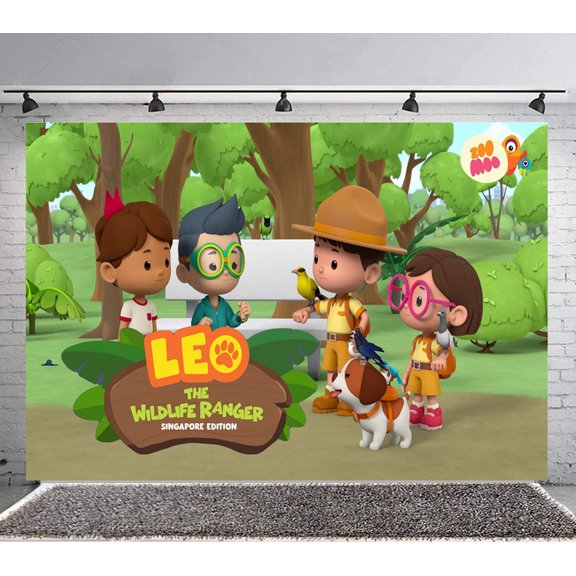 Leo Wildlife Ranger Backdrop Banner Party Supplies Poster Movie Theme Background for Photography Birthday Decorations