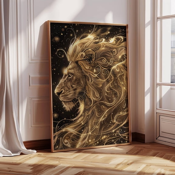 Leo Zodiac Astrology Art July August Birthday Sign, Unframed Paper Print