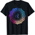 thumbnail image 1 of Leo Zodiac Mandala | Mandala Star Sign Leo T-ShirtMen's and women's gift, black and white T-shirt, size: Extra large S-4XL, 1 of 4