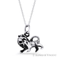 thumbnail image 1 of Leo Zodiac Sign Astrology 19.5x17mm (0.8x0.7in) Pendant & Cable Chain Necklace in Oxidized .925 Sterling Silver, 1 of 1