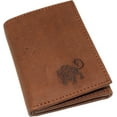 thumbnail image 1 of Leo Zodiac Sign RFID Blocking Cowhide Leather Men's Bifold Trifold Wallet Logo Trifold, 1 of 7