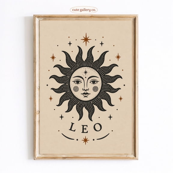 Leo Zodiac Sun Astrology Wall Art Home Decor Unframed Paper Print