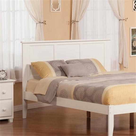 Leo & Lacey Queen Panel Solid Hardwood Headboard in White