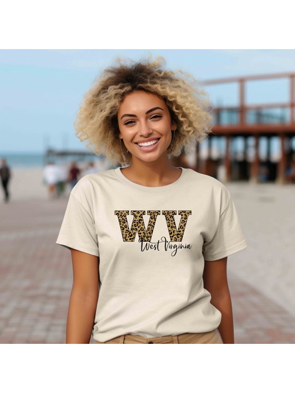 Leo.pard WV T-Shirt,West Virginia Women Shirt, West Virginia Gift, West Virginia State Shirt,West Virginia Map Tshirt, West Virginia Home Tee All Size S-5Xl