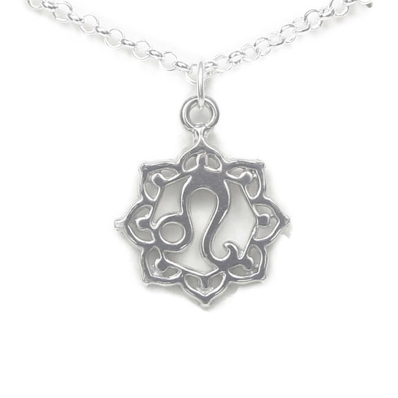 Leo the Lion Zodiac Sign Necklace Pewter - Gift Packaged on story card with personality traits - Made in USA (18" chain length)
