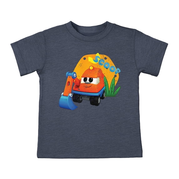 Leo the Truck Scoop Name Distressed - Toddler Short Sleeve Graphic T-Shirt