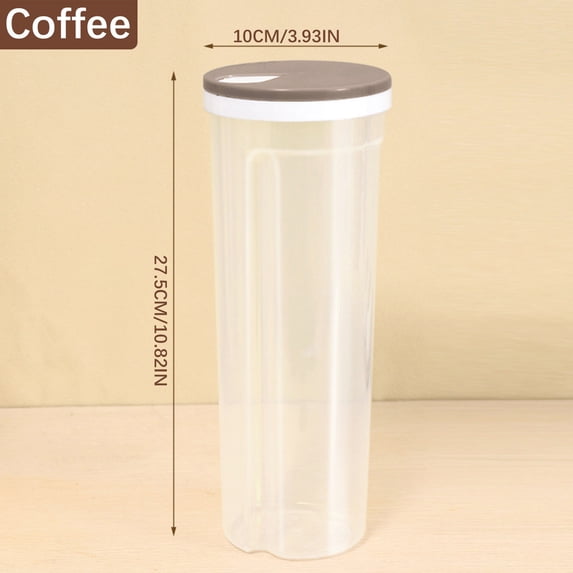 Leodye 1 PCS Airtight Storage Canister with Lid , Clear Food Storage Container Jar with Sealing Lids for Oat Pasta Flour Cereal Rice Sugar Tea Coffee Beans-11*4in