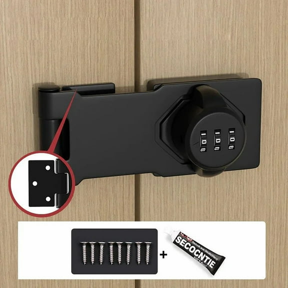 Leodye 1 PCS Cabinet Lock Keyless 3-Digit Password Combination Code Hasp Latch Lock Twist Knob Drawer Cupboard