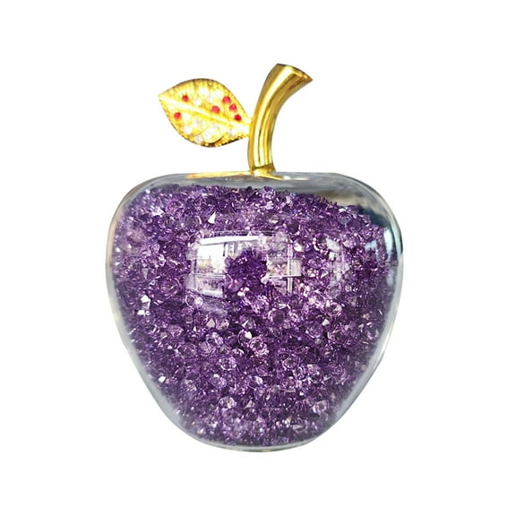Leodye 1 PCS Crystal Apple Paperweight Art Glass Apple Collectible Figurines Best for Christmas Eve Gifts-2.87x2.36x2.36in