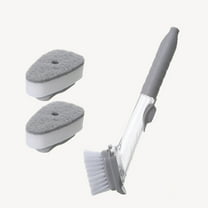 Leodye 1 PCS Dish Brush with soap Dispenser，Replacement Brush Refills dishwashing Brush Set for Kitchen Utensils, Pans, Sinks, cookware-9.45x1.77x1.77In