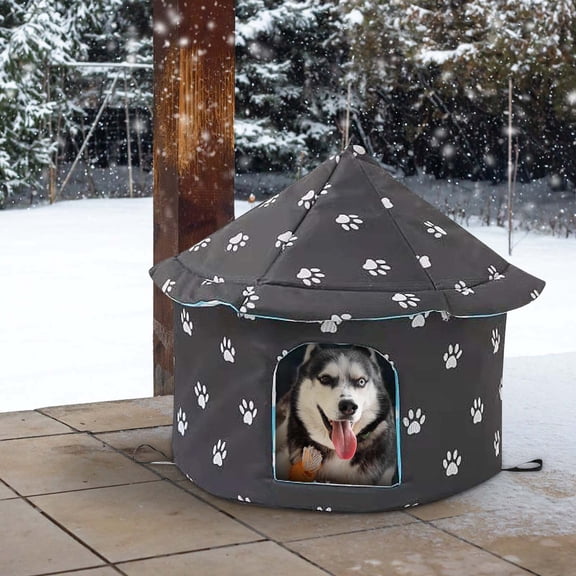 Leodye 1 PCS House for Outdoors in Winter, Feral Shelter, House Thickened Weatherproof Foldable, Strays Shelter Rainproof and Sunscreen Oxford-13.9×13.0×11.8IN