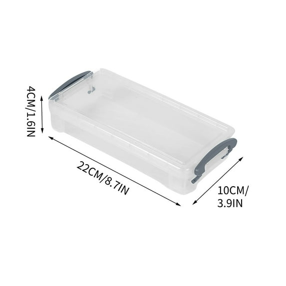 Leodye 1 Pack Extra Large Pencil Box with Removable Divider, Thickened Pencil Case Bulk, Clear Crayon Marker Organizer Stackable Plastic Small Storage Containers