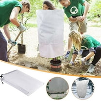 Leodye 1-Pack Plant Covers Freeze Protection , Frost Cloth Plants Jacket Drawstring Tree Cover for Outdoor Plants, Shrub Potted Plants Winter-23.62x31.49in