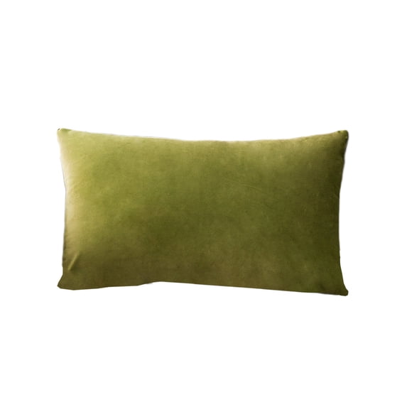 Leodye 1 Pack Rectangle Velvet Throw Pillow Cover Colour Waist Pillow Cushion, Soft Cozy Solid Decorative Luxury Cushion Cases for Couch Sofa Bed -11.81×19.68inch