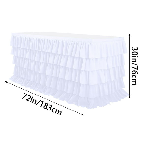 Leodye 1 Pack Spandex Tablecloth for 6 Foot Rectangle Tables, Wrinkle Free Fitted Table Clothes Cover Stretchy Tablecloths with Skirt for Parties Weddings Birthday Banquet