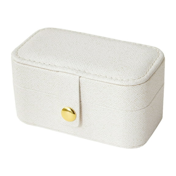 Leodye 1 Pack Travel Jewelry Case Bridesmaid Gifts Box, Small Jewelry Box Mini Jewelry Organizer,Portable Earring Storage Box for Women Girls -3.74x1.96x1.96in