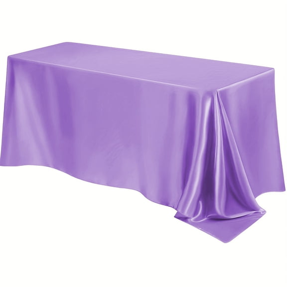 Leodye 1 Packs Satin Tablecloth 60×84In Overlay Satin Table Cover Rectangle Bright Silk Tablecloth Smooth Fabric Table Decoration for Wedding Banquet Party Events