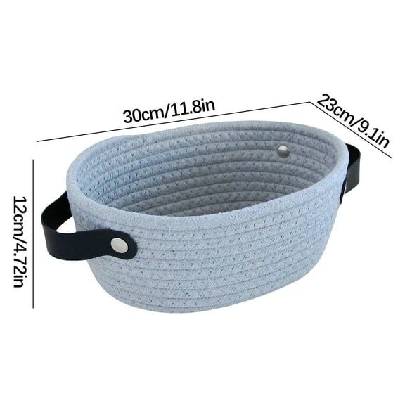 Leodye 1 Packs Small Baskets, Storage Baskets for Organizing Shelves, Rectangular Woven Storage Baskets Rope Storage Bins Closet Baskets Empty Gifts Baskets Brick -9.1inX11.8inX4.7in