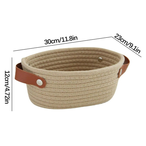 Leodye 1 Packs Small Baskets, Storage Baskets for Organizing Shelves, Rectangular Woven Storage Baskets Rope Storage Bins Closet Baskets Empty Gifts Baskets Brick -9.1inX11.8inX4.7in