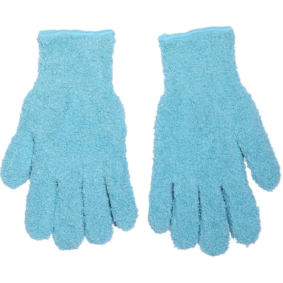 Leodye 1 Pair Microfiber Reusable Cleaning Gloves Blue Protective Gloves Against Dirty Hands for Household Cleaning -5.11*9.05IN